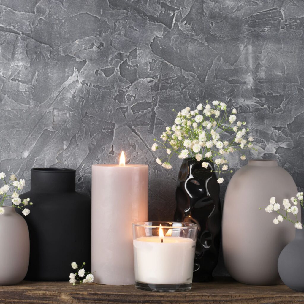 Ritual candle displayed in a mystical still life setting