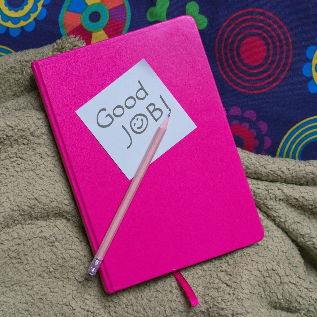 Moon phase journal with notebook and pen