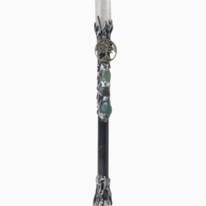Clear Quartz Point w/silver Tree of Life Wand